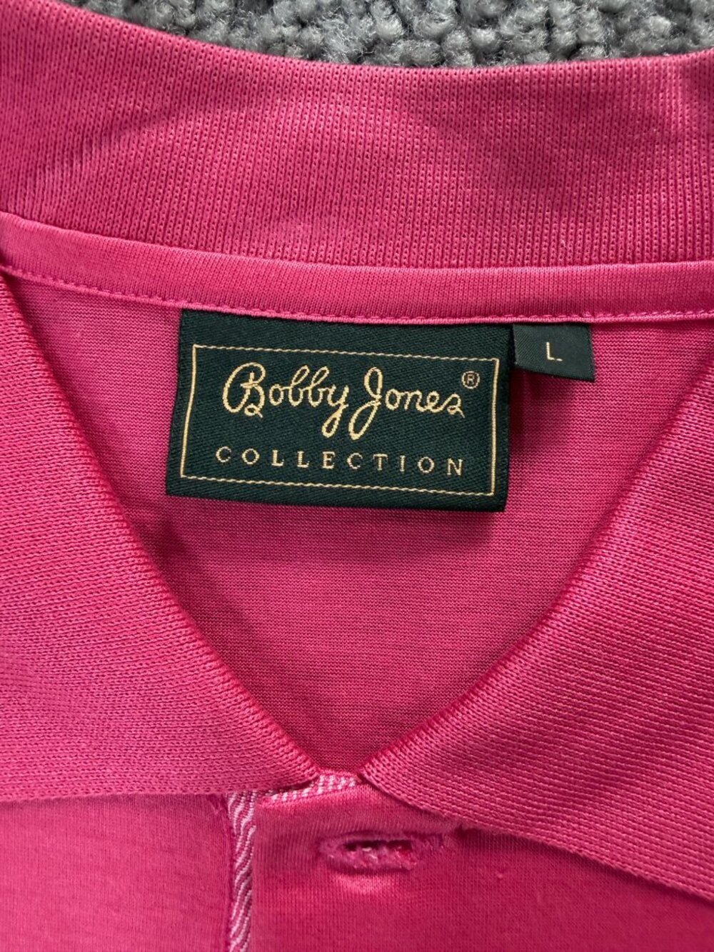 Bobby Jones Collection Westhill Solid Mercerized Cotton Polo Pink Fuschia Sz. L - Picture 4 of 8